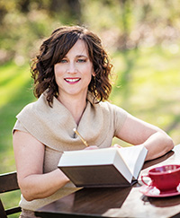 Annalisa Parent writing a book